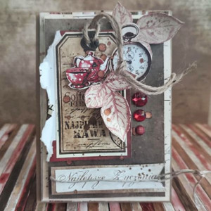 Kartka uniwersalna - Kawa i zegar