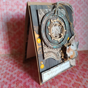 Kartka uniwersalna - Motyl i koronki