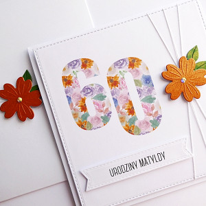 Kartka urodzinowa handmade na 60 urodziny