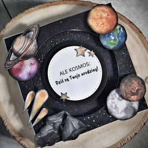 Kartka urodzinowa kosmos