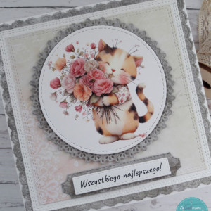 Kartka urodzinowa (lub na inną okazję) dla miłośniczki kotów