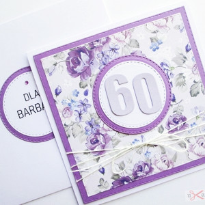 Kartka Urodzinowa w odcieniach fioletu