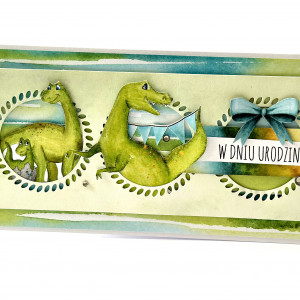 Kartka urodzinowa z dinozaurami v.2