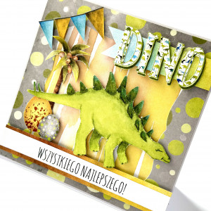 Kartka urodzinowa z dinozaurami v.4