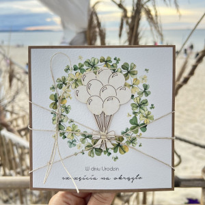 Kartka urodzinowa z życzeniami koniczynka KUS-759