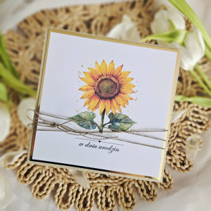 Kartka urodzinowa ze słonecznikiem na zamówienie