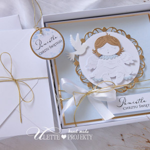 Kartka w pudełku na chrzest koperta na pieniądze 1