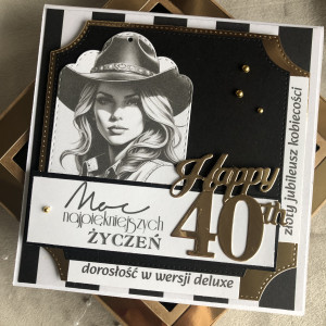 Kartka w pudełku z kopertą! 40 lat! Kobieta!