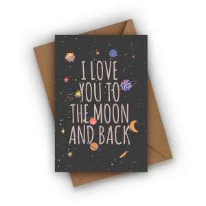 Kartka walentynkowa- I Love You to the Moon and back