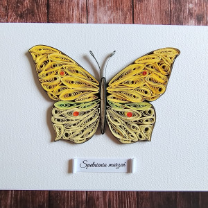 Kartka z motylem - CYTRYNEK - quilling