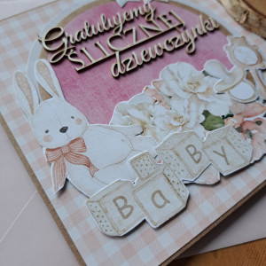 Kartka z okazji narodzin córeczki.
