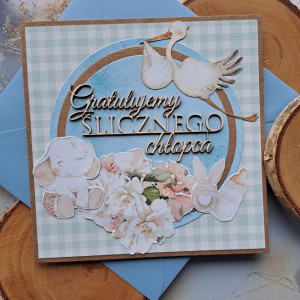 Kartka z okazji narodzin synka.