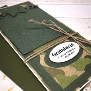 Kartka z okazji promocji oficerskiej-dwie gwiazdki