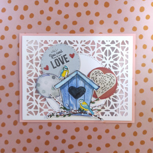 Kartka z sikorkami na walentynki