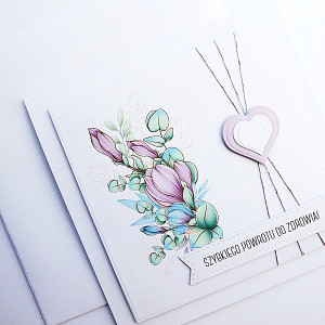 Kartka życzenia powrotu do zdrowia z sercem