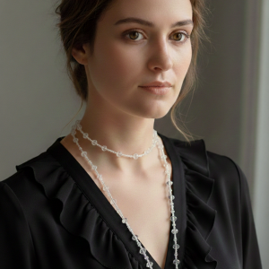 Kaskadowy Naszyjnik „Lśniąca Rosa” - Dwuwarstwowa Elegancja