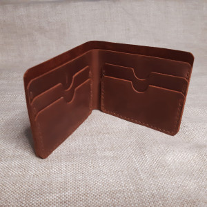 Klasyczny skórzany brązowy portfel Handmade