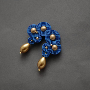 kobaltowo-złote kolczyki lub klipsy sutasz 1