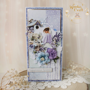 Kobieca kartka urodzinowa, urodziny "Violet Memories 1" GOTOWA