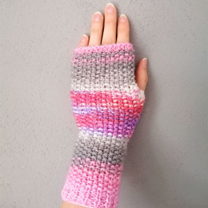 Kobiece rękawiczki bez palców, typu mitenki, boho.