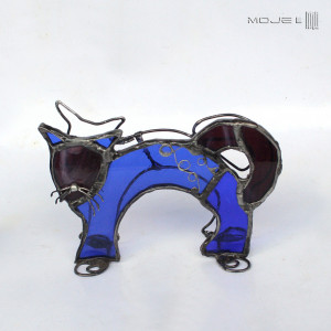 Koci serwetnik na szafirowo