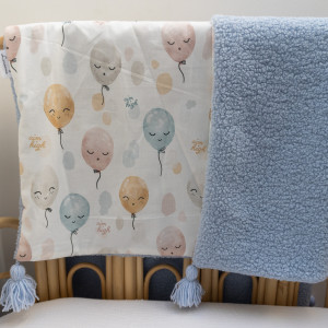 kocyk bawełna baranek niebieski