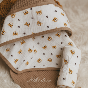 Kocyk dla dziecka bawełniany z haftowanym imieniem