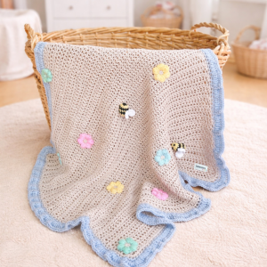 Kocyk dziecięcy Magic Garden wełna merino bawełna