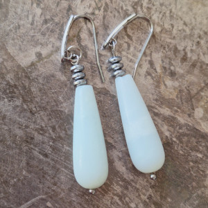 Kolczyki amazonit bigle jasne