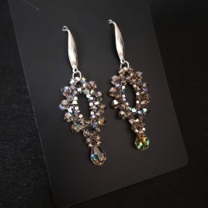 Kolczyki "Black Diamond Glow" - Grafitowo-Srebrna Biżuteria