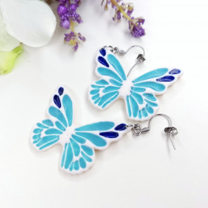 Kolczyki błękitne motyle