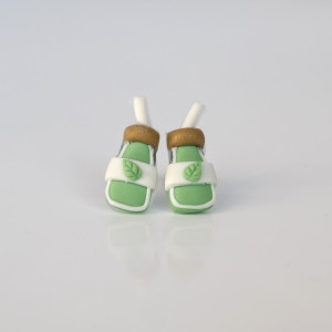 Kolczyki buteleczki matcha ze słomką – stal chirurgiczna, 15x8 mm