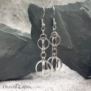 Kolczyki chainmaille- duże globusy