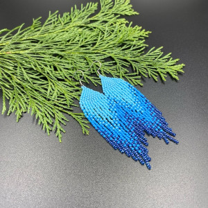 Kolczyki cieniowane niebieskie #1047