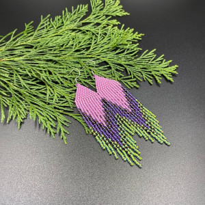 kolczyki cieniowane różowe #1049