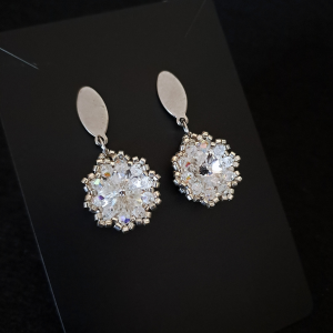 Kolczyki „Crystal Maxima” z Kryształków Preciosa i Koralików Miyuki