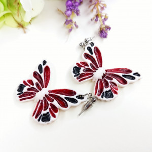 Kolczyki czerwone motyle