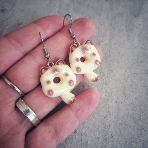 Kolczyki - Donut kot 1 (z żywicy)