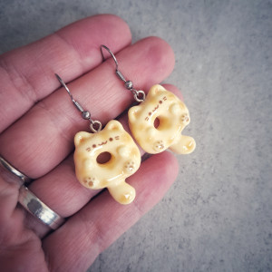 Kolczyki - Donut kot 3 (z żywicy)
