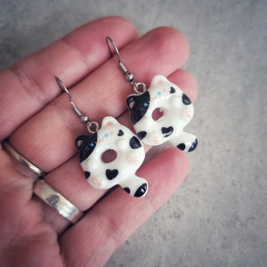 Kolczyki - Donut kot 6 (z żywicy)