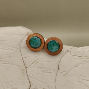 Kolczyki drewniane Turkusowa Opowieść