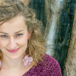 Kolczyki duże kwiaty mauve brudny róż zgaszony