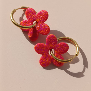 Kolczyki duże kwiaty - zawieszki