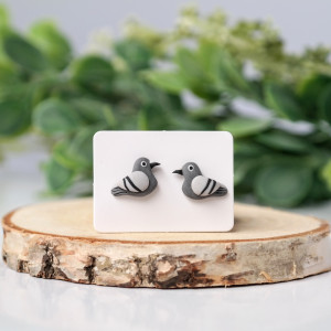 Kolczyki gołębie – ręcznie robione mini sztyfty