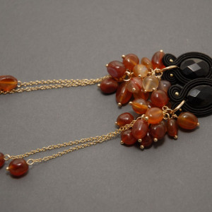 kolczyki / klipsy sutasz z onyksami i agatami