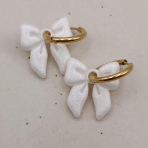 KOLCZYKI KOKARDKI PERŁOWE