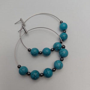 Kolczyki Koła Howlit De Lux Turkus