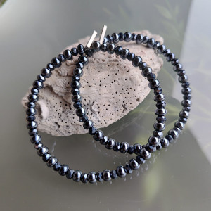 Kolczyki Koła Kryształki Hematyt