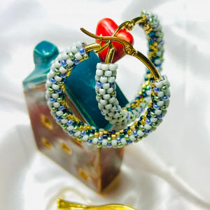 KOLCZYKI KONGO W KOLORZE SZAROŚCI