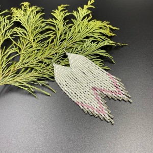 Kolczyki koralikowe - kremowe #1010